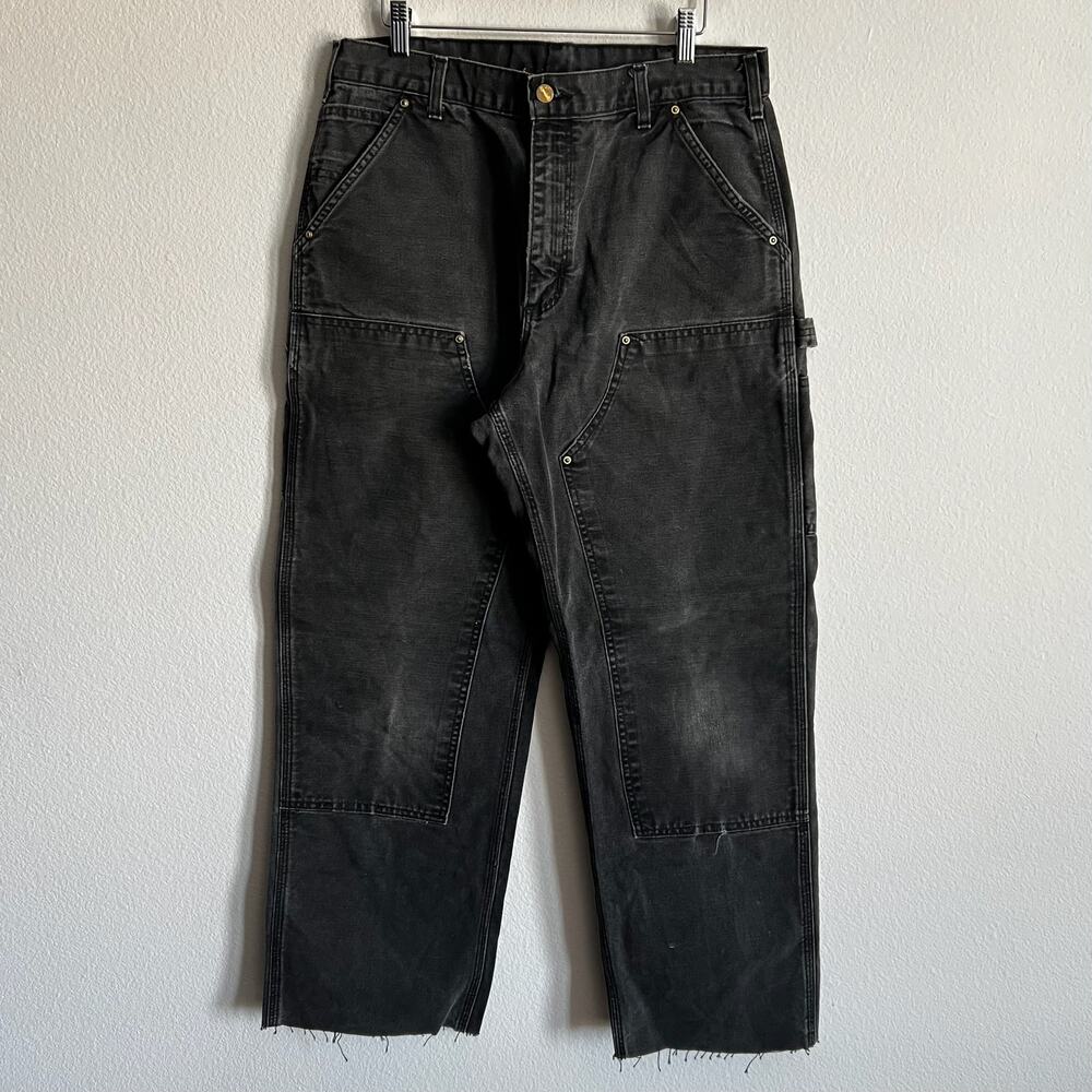 Carhartt B01 BLK faded black double knee work wear carpenter pants